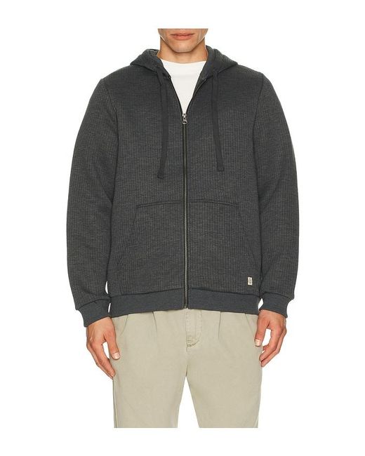 Marine Layer Black Corbet Quilted Zip Hoodie for men