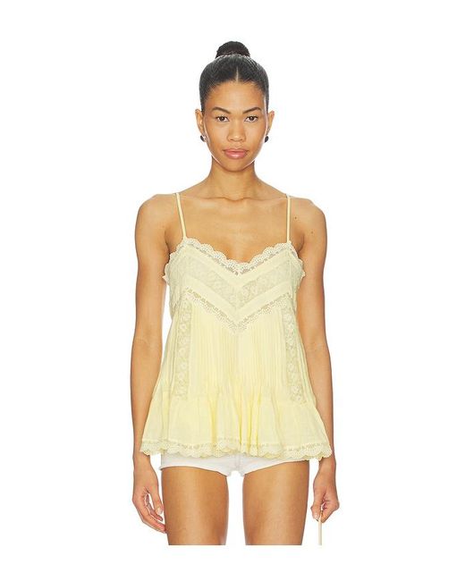 Rococo Sand Yellow Lace Detail Top