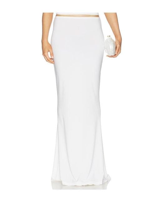 Norma Kamali White X Lifestyle Obie Long Skirt