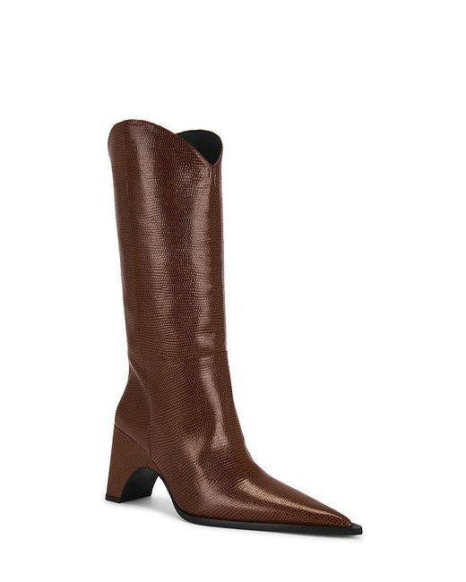 Coperni Brown Lizard Print Cowboy Bridge Boot