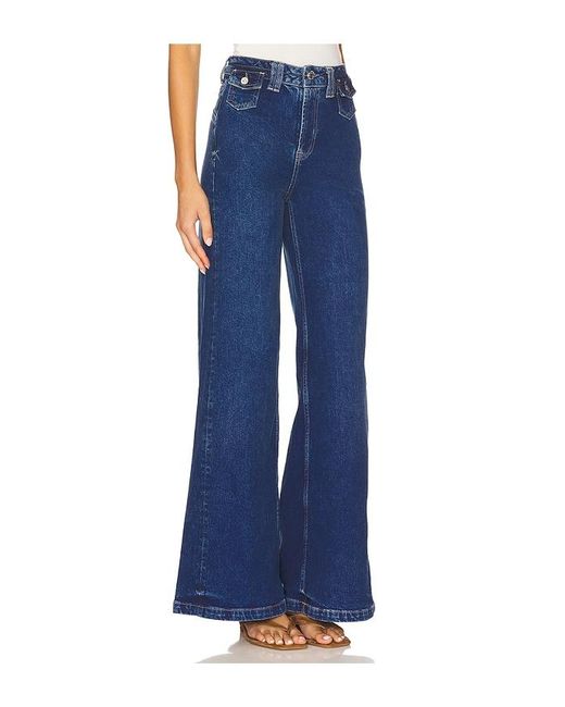 Free People Blue X We The Free Kellee High Rise Palazzo Wide Leg