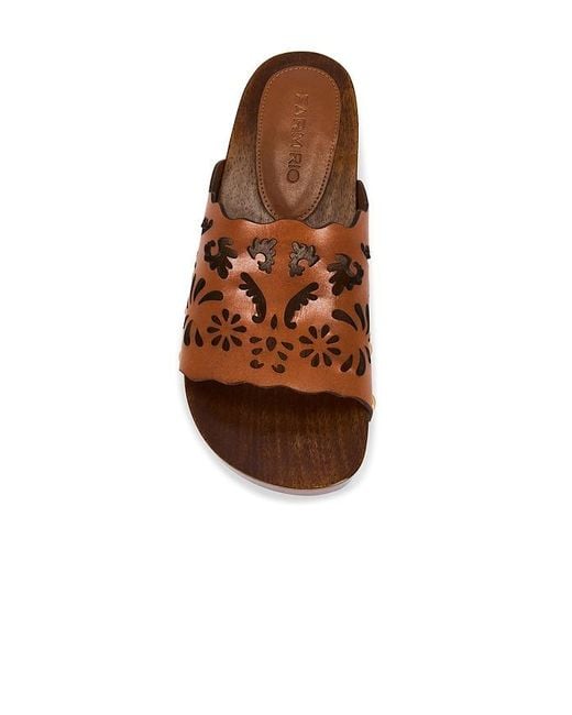 Farm Rio Brown Lace Leather Clog