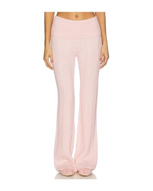Lovers + Friends Pink Bessie Knit Pant