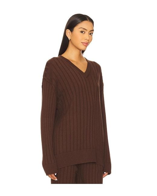 House of Harlow 1960 Brown X Revolve Irvina Ribbed V Neck