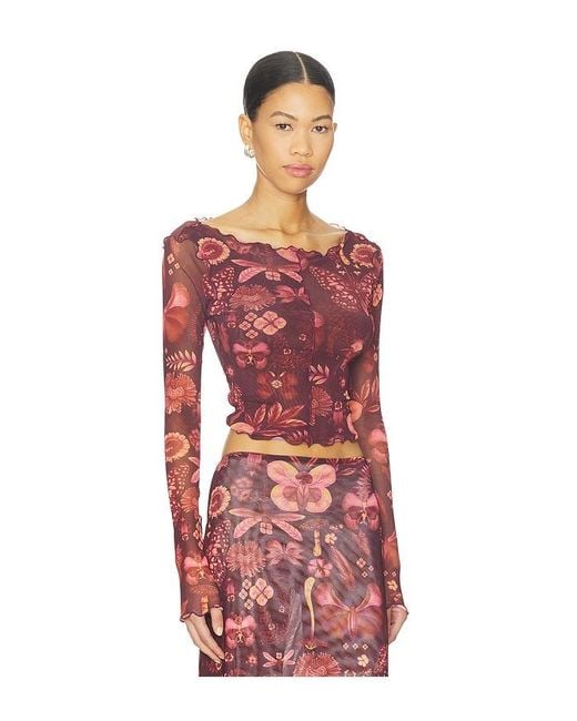 Agua Bendita Red Liana Crop Top