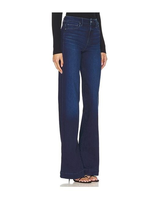 PAIGE Blue Leena Petite Wide Leg Jeans