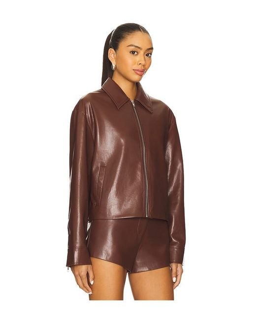 House of Harlow 1960 Brown X Revolve Rapha Faux Leather Jacket
