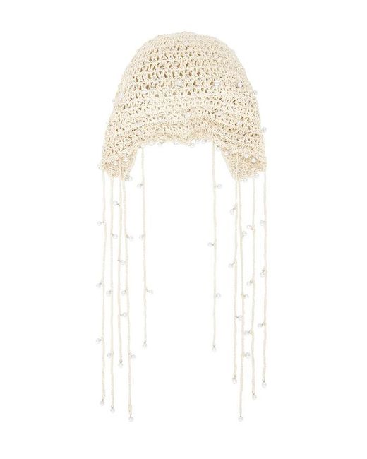 Lovers + Friends White Mira Crochet Hat