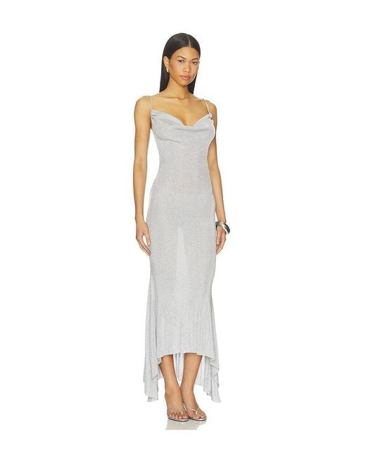 GUIZIO White Elsie Cowl Neck Dress