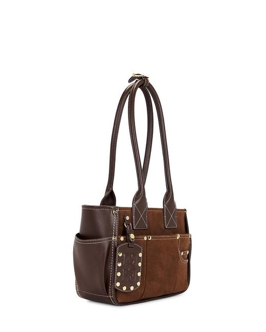 Ganni Brown Posy Small Recycled Suede Bag