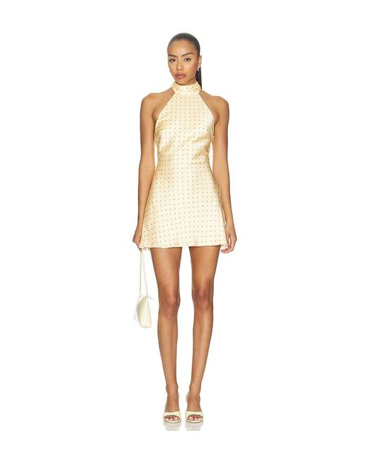 MORE TO COME Natural Stevie Halter Mini Dress