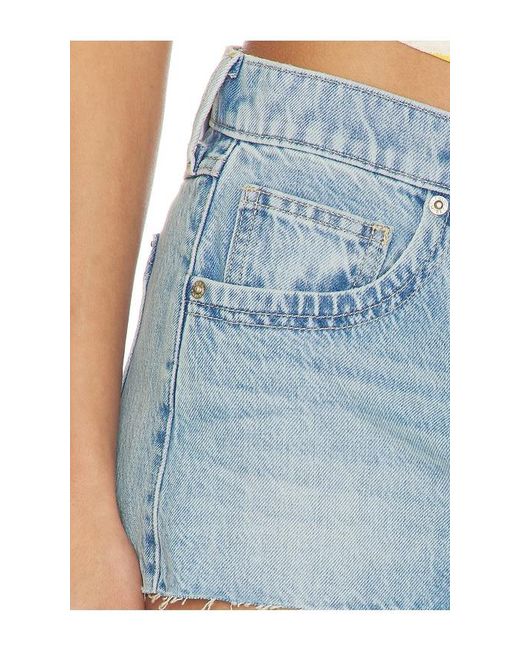 Free People Blue Laney Low Rise Mini Skirt