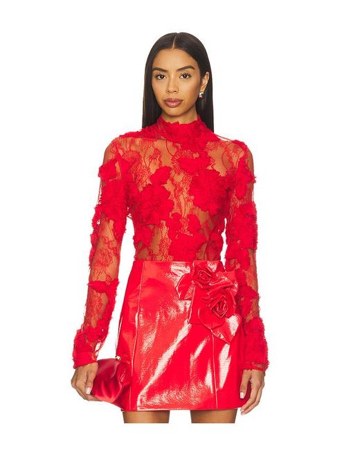 AKNVAS Red Freja Lace Top