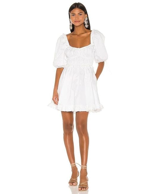 For Love & Lemons White Jackson Mini Dress
