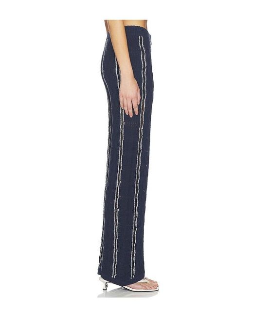 Central Park West Blue Amber Novelty Stitch Sweater Pant