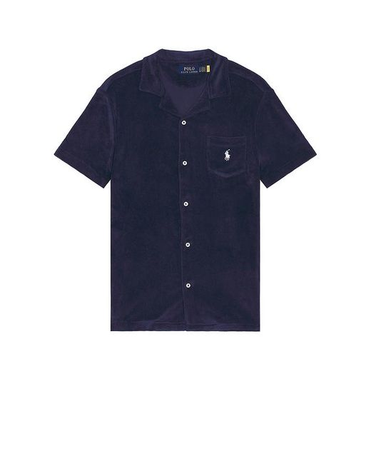 Polo Ralph Lauren Blue Terry Knit Shirt for men