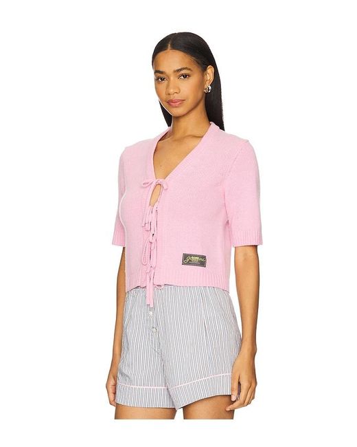 Ganni White Future Wool Short Sleeve Cardigan