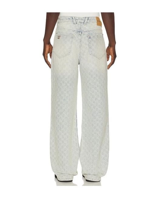 M I S B H V White Monogram Ocean Washed Jeans for men