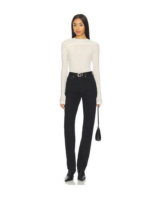 Agolde White Lissa Log Sleeve Tee