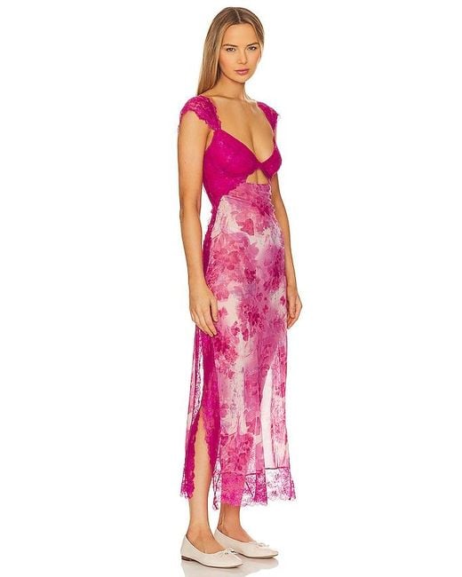 Free People Pink Suddenly Fine Maxi Slip