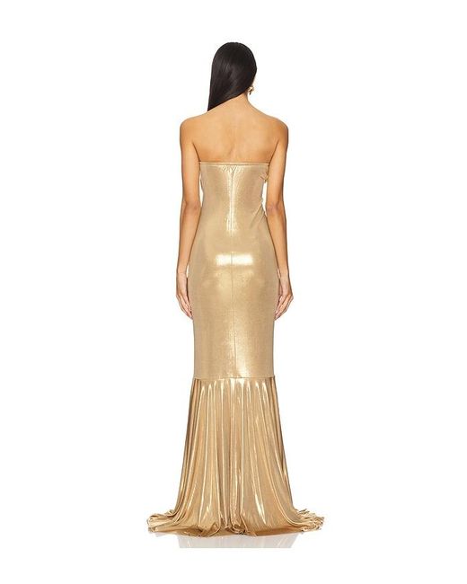 Norma Kamali Natural Strapless Shirred Front Fishtail Gown