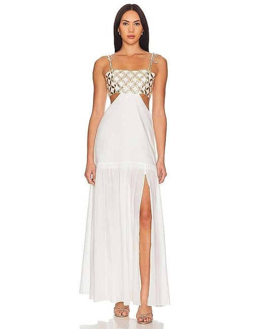 MILLY White Cabana Atalia Mirrored Maxi Dress