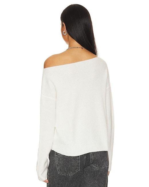 Lovers + Friends White Alayah Off Shoulder Sweater