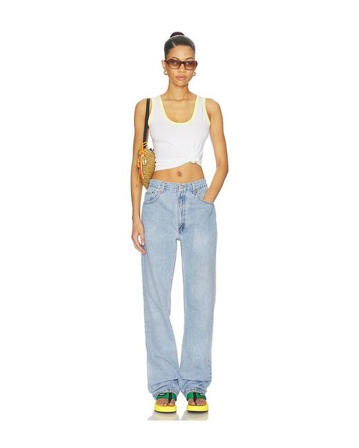 aligrace Blue Signature Baggy Straight Leg Jean