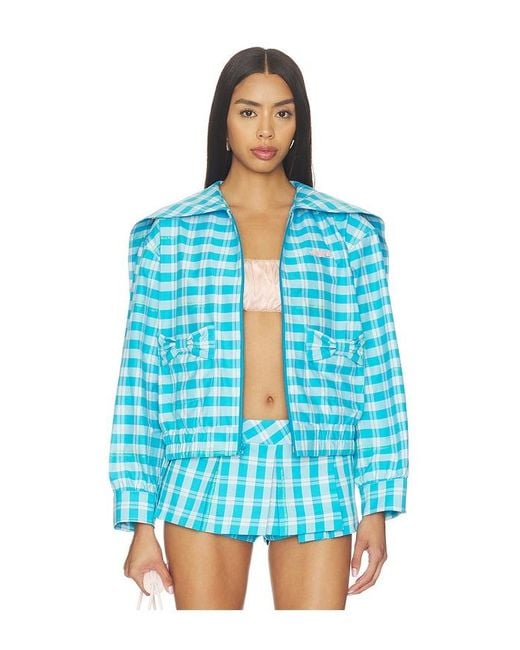 Sandy Liang Blue Farro Jacket