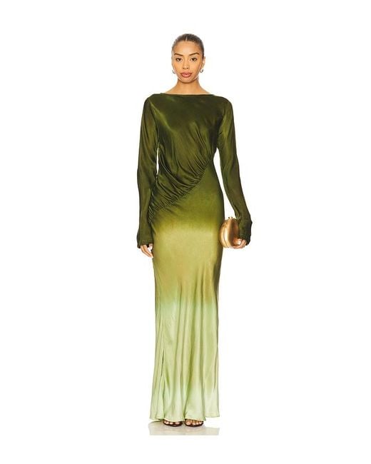 SWF Green Fluid Drape Maxi Dress