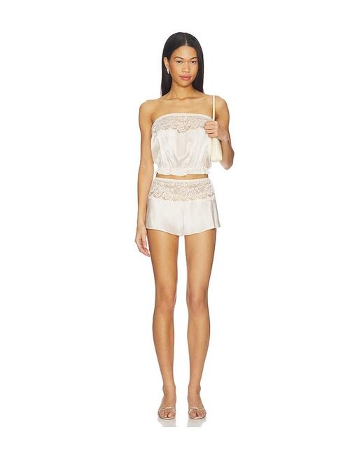 Frankie's Bikinis White Rosie Silk Short