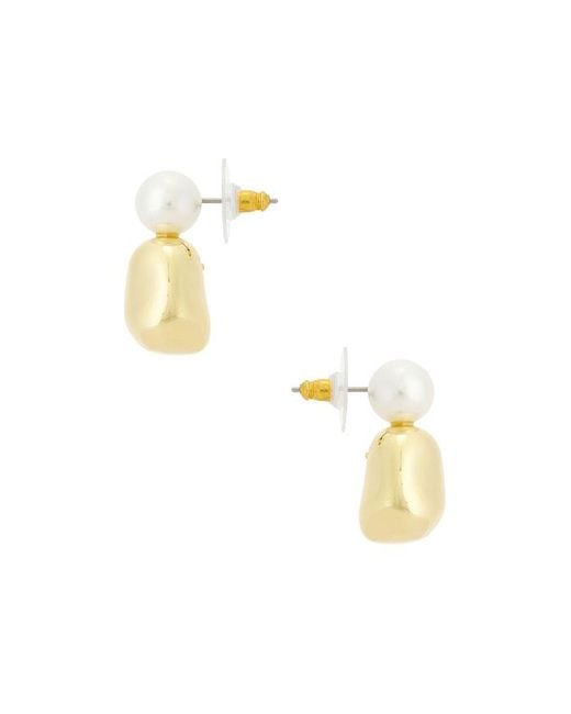 Lele Sadoughi White Pebble Stud Earrings