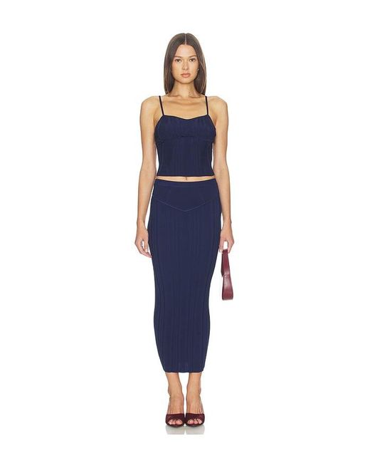 Fleur du Mal Blue Rib Darted Cami Top