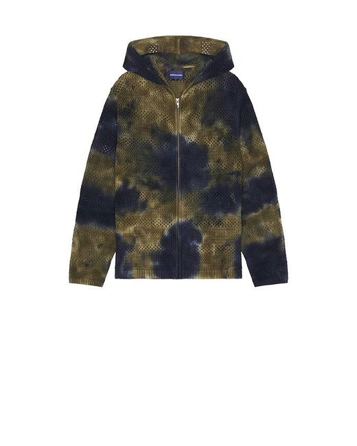 Thisisneverthat Blue Crochet Knit Zip Hoodie for men