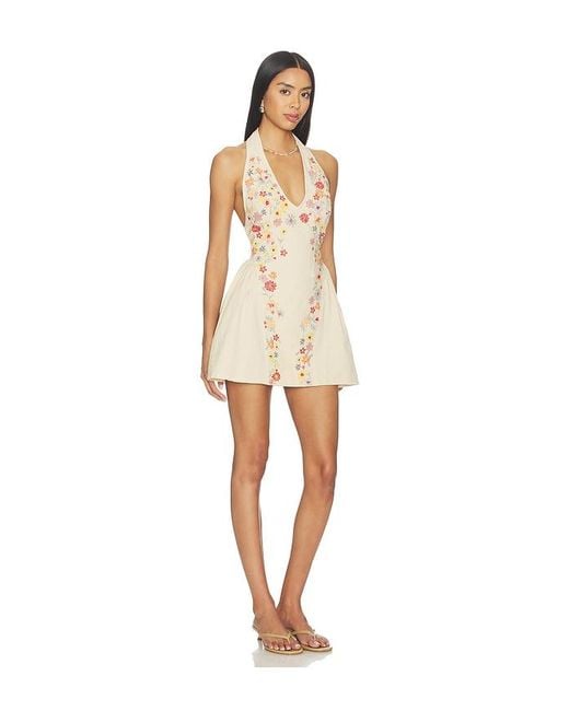 Free People Natural Island Letter Mini Dress
