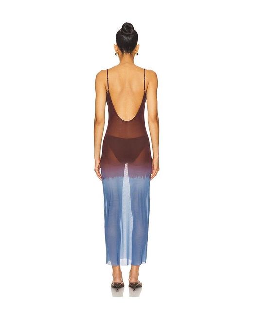 WeWoreWhat Blue Mesh Scoop Maxi Slip