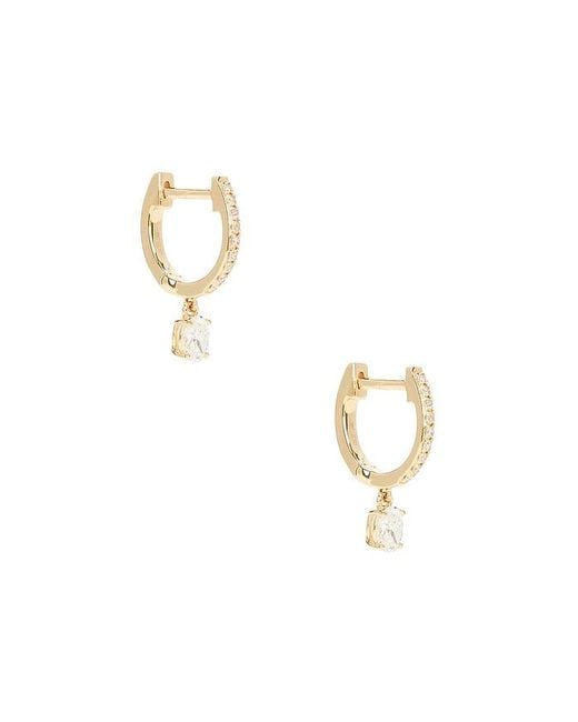 EF Collection Metallic Oval Drop Diamond Mini Huggie Earrings