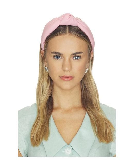 Lele Sadoughi White Twill Knotted Headband