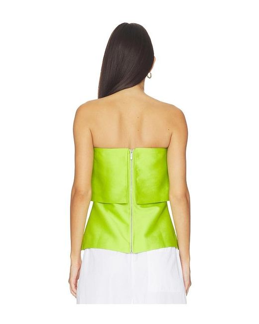ALIGNE Green Felix Satin Strapless Top