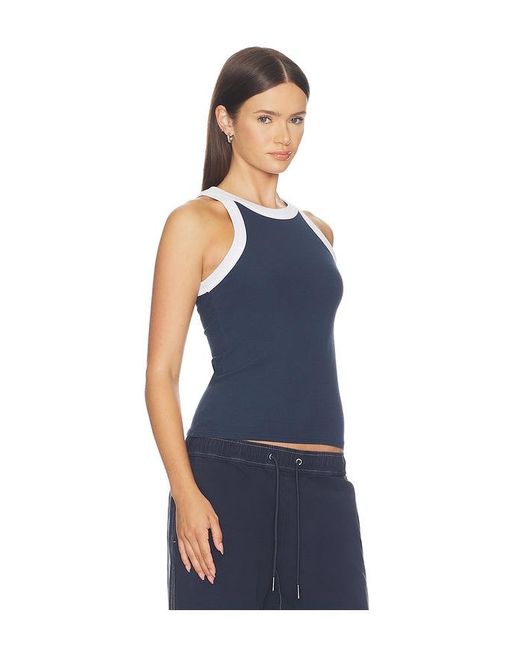 Hudson Blue Ribbed Racer Tank Top