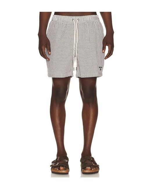 Barbour Natural Gingham Seersucker Swim Short for men
