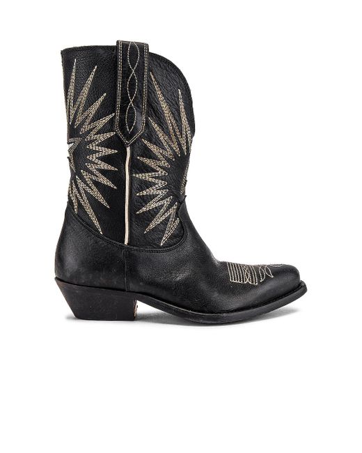 Golden Goose Deluxe Brand Black Wish Star Embroidered Leather Boots