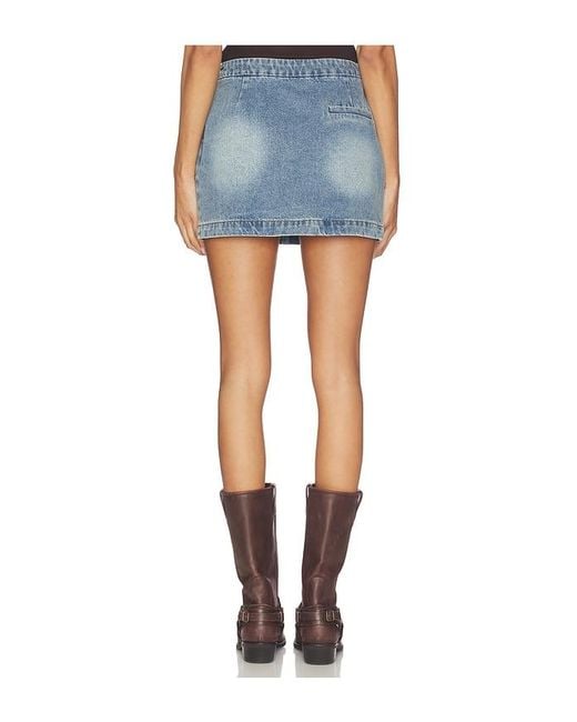 Line & Dot Blue Mottle Mini Skirt