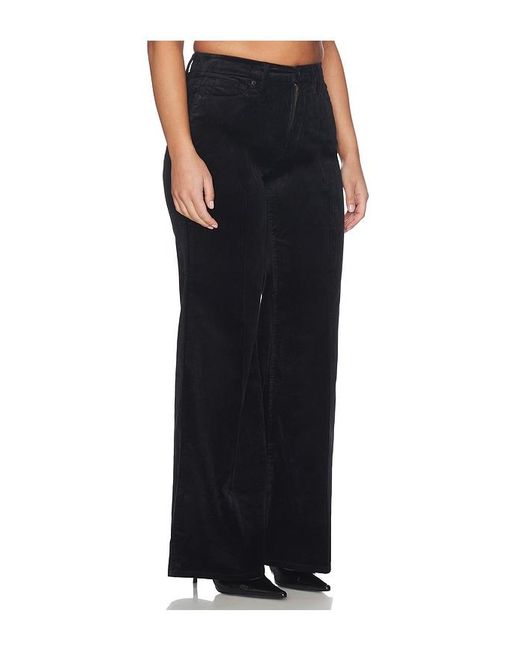 GOOD AMERICAN Black Velvet Good Waist Palazzo Pants