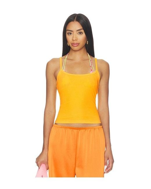 Cotton Citizen Orange The Verona Spaghetti Tank