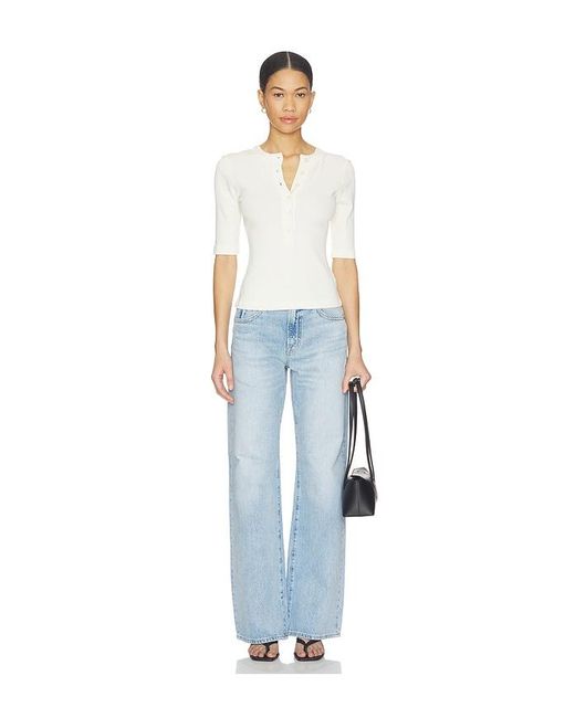 Citizens of Humanity White Nali Short Sleeve Henley Top