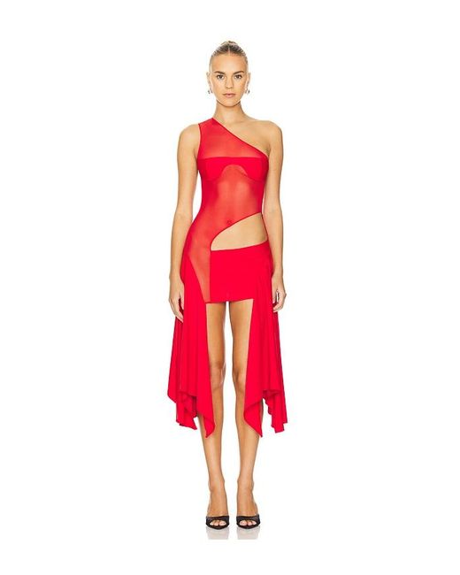 Sketch-Y Red X Revolve Tricot Mesh Dress