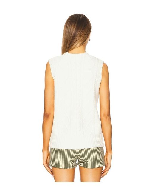 Varley White Kay Cable Knit Vest