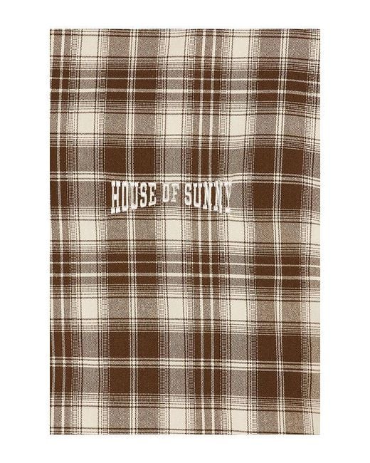 House Of Sunny White Double Layered Button Down Shirt for men