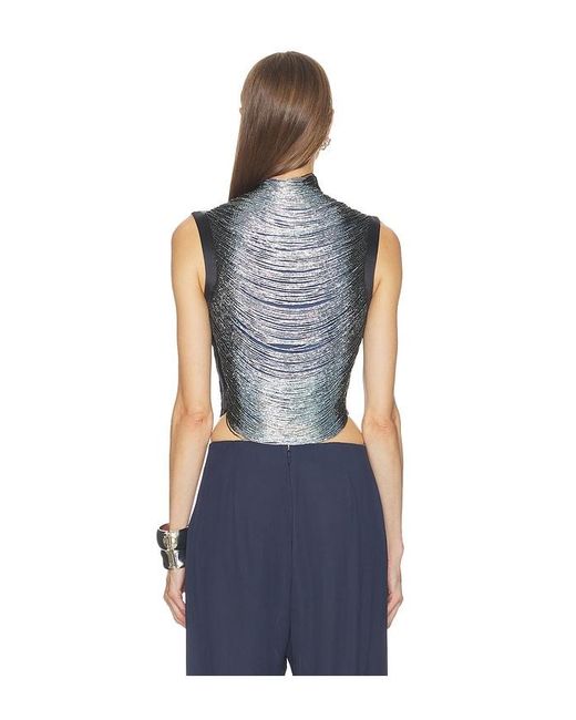 Cult Gaia Blue Taraji Sleeveless Top